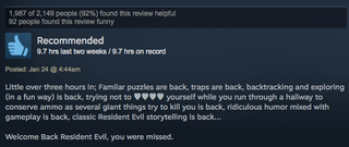 Illustration for article titled Resident Evil 7, As Told By Steam Reviews